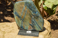 Polished Labradorite Standing Free Forms With Intense Blue & Gold Flash x 2 From Sakoany, Madagascar - TopRock