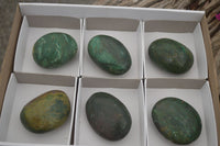 Polished Large Green Verdite Palm Stones  x 6 From Zimbabwe - TopRock