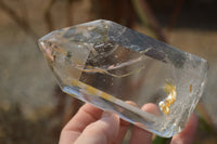 Polished Clear & Smokey Window Quartz Points x 3 From Ankazobe, Madagascar