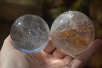 Polished Clear Quartz Crystal Balls  x 4 From Ambatondrazaka, Madagascar