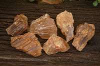 Natural Honey Aragonite Etched & Cobbed Pieces  x 6 From Namibia