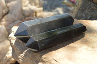 Polished Double Terminated Black Basalt Points  x 2 From Madagascar - TopRock