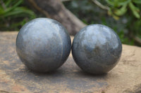 Polished Blue Lazulite Spheres  x 4 From Madagascar - Toprock Gemstones and Minerals 