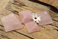 Polished Pink Rose Quartz Pyramids  x 4 From Madagascar - TopRock