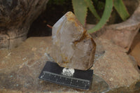 Polished Clear & Smokey Window Quartz Points x 3 From Ankazobe, Madagascar