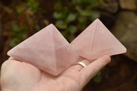 Polished Pink Rose Quartz Pyramids  x 4 From Madagascar - TopRock