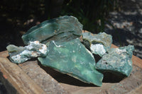 Natural Green Mtorolite / Chrome Chrysoprase Cutting Material  x 5 From Zimbabwe - Toprock Gemstones and Minerals 