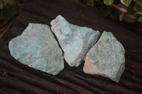 Natural Rough Amazonite Cobbed Specimens  x 12 From Madagascar