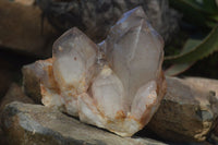 Natural Red Hematoid Phantom Quartz Cluster x 1 From Karoi, Zimbabwe