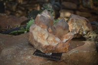 Natural Red Hematoid Phantom Quartz Cluster x 1 From Karoi, Zimbabwe