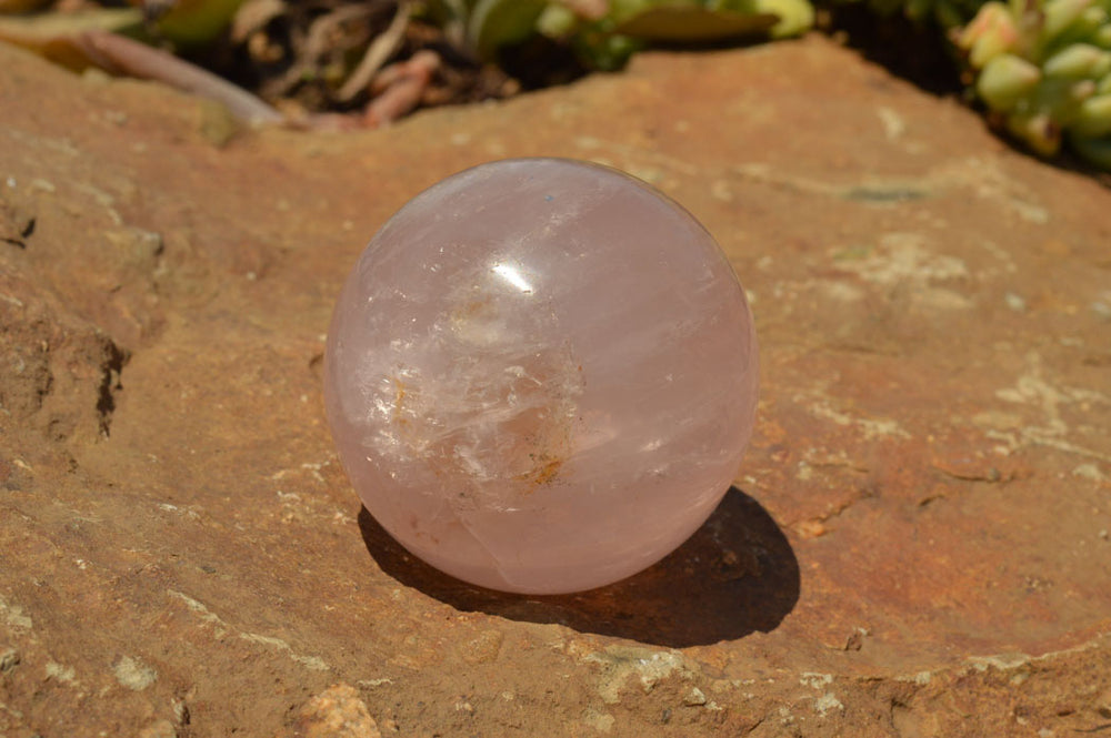 UNIQUE Intense Pink Star Rose Quartz Sphere with Rainbows, Asterism, hot Extremely Beautiful 68mm