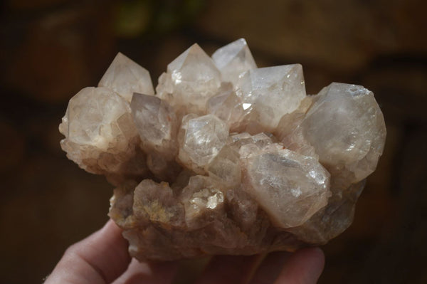 Natural Cascading Smokey Quartz Clusters x 2 From Luena, Congo