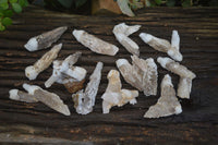 Natural Drusy Quartz Coated Calcite Crystals  x 12 From Alberts Mountain, Lesotho - Toprock Gemstones and Minerals 