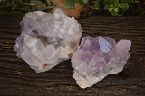 Natural Jacaranda Amethyst Clusters x 2 From Mumbwe, Zambia