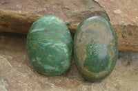 Polished Large Green Verdite Palm Stones  x 6 From Zimbabwe - TopRock