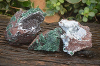 Natural Rare Ball Malachite On Drusy Quartz & Dolomite Specimens x 3 From Kambove, Congo