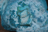 Natural Blue Chrysocolla On Silky Malachite Matrix Specimens x 2 From Kulukuluku, Congo - Toprock Gemstones and Minerals 