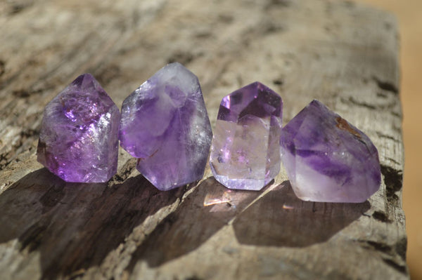 Polished Small Window Amethyst Points x 35 From Ankazobe, Madagascar