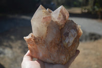 Natural Red Hematoid Phantom Quartz Cluster x 1 From Karoi, Zimbabwe