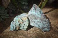 Natural Drusy Coated Chrysocolla Dolomite Specimens x 6 From Likasi, Congo