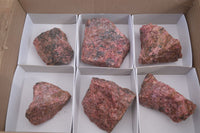 Natural Rough Red Rhodonite Specimens x 6 From Zimbabwe