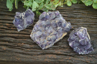 Natural Dark Purple Amethyst Clusters  x 3 From Mapatizya, Zambia - TopRock