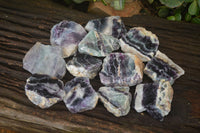 Polished Watermelon Fluorite Slices  x 12 From Namibia