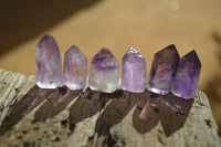 Polished Small Window Amethyst Points x 35 From Ankazobe, Madagascar