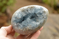 Polished Blue Celestite Eggs With Crystalline Centres  x 3 From Sakoany, Madagascar - TopRock