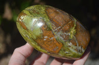 Polished Green Opal Standing Free Forms  x 2 From Antsirabe, Madagascar - Toprock Gemstones and Minerals 