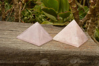 Polished Pink Rose Quartz Pyramids  x 4 From Madagascar - TopRock