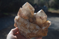 Natural Red Hematoid Phantom Quartz Cluster x 1 From Karoi, Zimbabwe