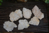 Natural "Cathedral Window" Candle Quartz Formations  x 6 From Madagascar - Toprock Gemstones and Minerals 