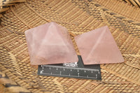 Polished Pink Rose Quartz Pyramids  x 4 From Madagascar - TopRock