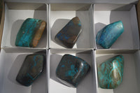 Polished Blue Shattuckite Free Forms  x 6 From Kaokoveld, Namibia - Toprock Gemstones and Minerals 