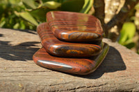 Polished Banded Tiger Iron / Muggle Stone Standing Free Forms  x 3 From Prieska, South Africa - TopRock