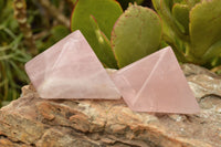 Polished Pink Rose Quartz Pyramids  x 4 From Madagascar - TopRock