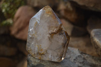 Polished Clear & Smokey Window Quartz Points x 3 From Ankazobe, Madagascar