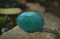 Polished Blue Amazonite Palm Stones  x 35 From Ambositra, Madagascar