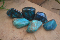 Polished Blue Shattuckite Free Forms  x 6 From Kaokoveld, Namibia - Toprock Gemstones and Minerals 