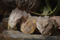 Natural Cascading Smokey Quartz Clusters x 3 From Luena, Congo