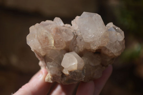 Natural Cascading Smokey Quartz Clusters x 3 From Luena, Congo