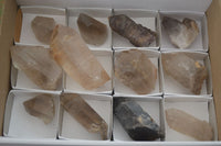 Natural Mixed Single Smokey Quartz Crystals  x 12 From Southern Africa - TopRock