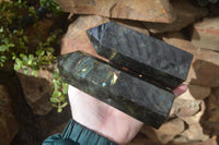 Polished Labradorite Points  x 2 From Tulear, Madagascar