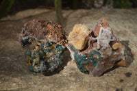 Natural Rare Ball Malachite On Drusy Quartz & Dolomite Specimens x 2 From Kambove, Congo