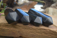 Polished Double Terminated Black Basalt Points  x 4 From Madagascar - Toprock Gemstones and Minerals 