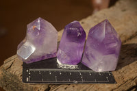 Polished Stunning Window Amethyst Crystals x 12 From Ankazobe, Madagascar