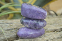 Polished Purple Lepidolite Palm Stones  x 12 From Zimbabwe