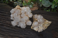 Natural Cascading Smokey Quartz Clusters x 2 From Luena, Congo