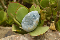 Polished Blue Celestite Eggs With Crystalline Centres  x 3 From Sakoany, Madagascar - TopRock